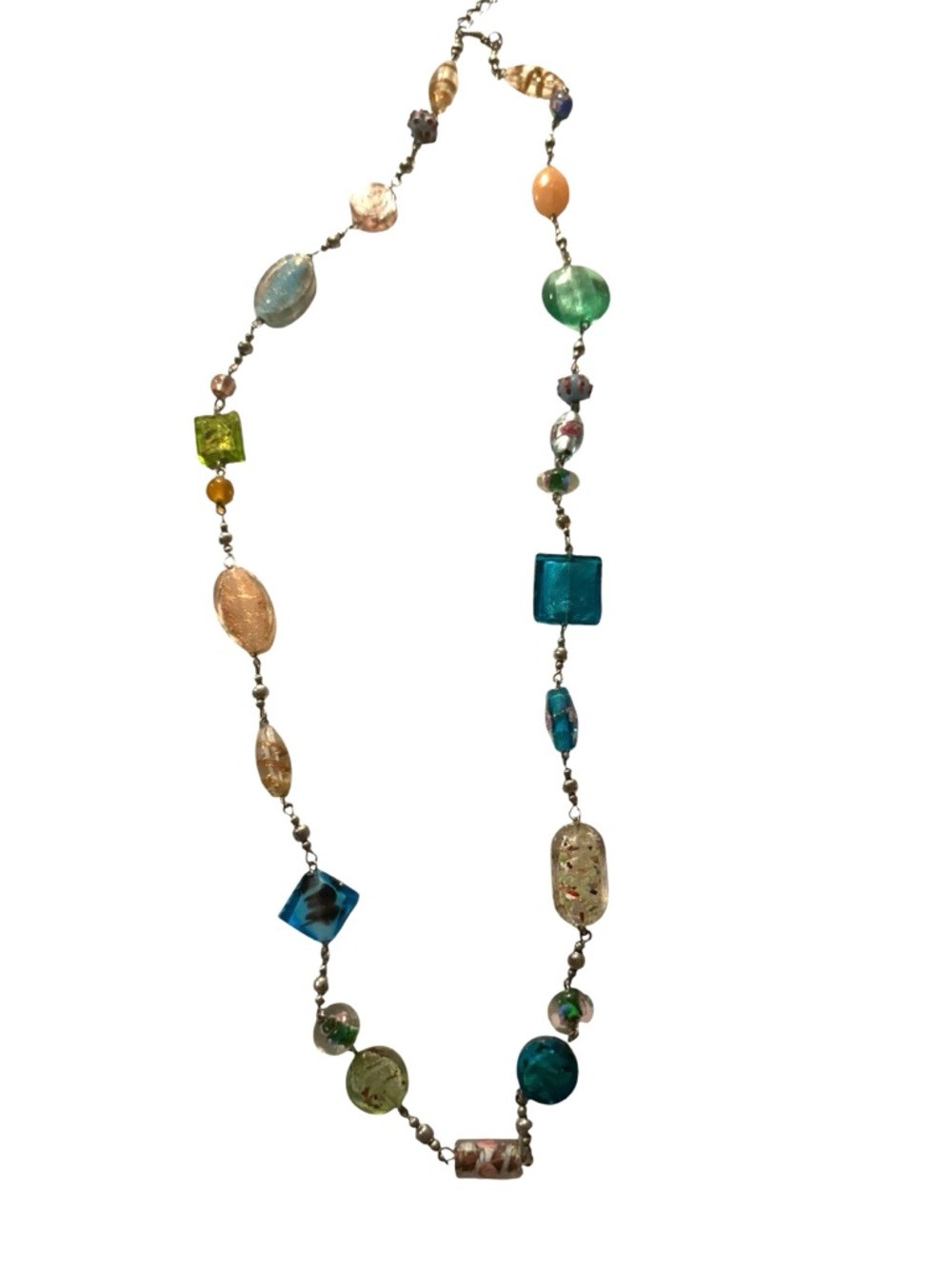 Vintage Glass Bead Multicolor Long Necklace - Silpada Women Jewelry Adjustable